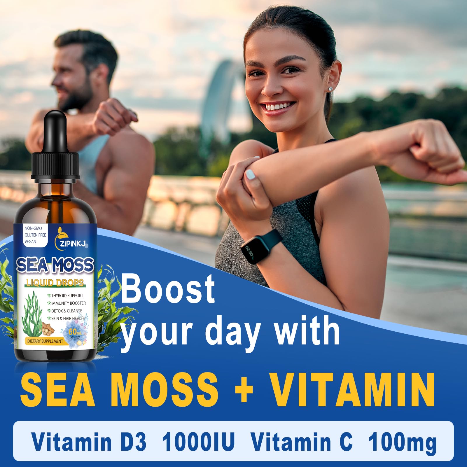 ZIPINKJ Sea Moss & Black Seed Oil Drops dosage dropper