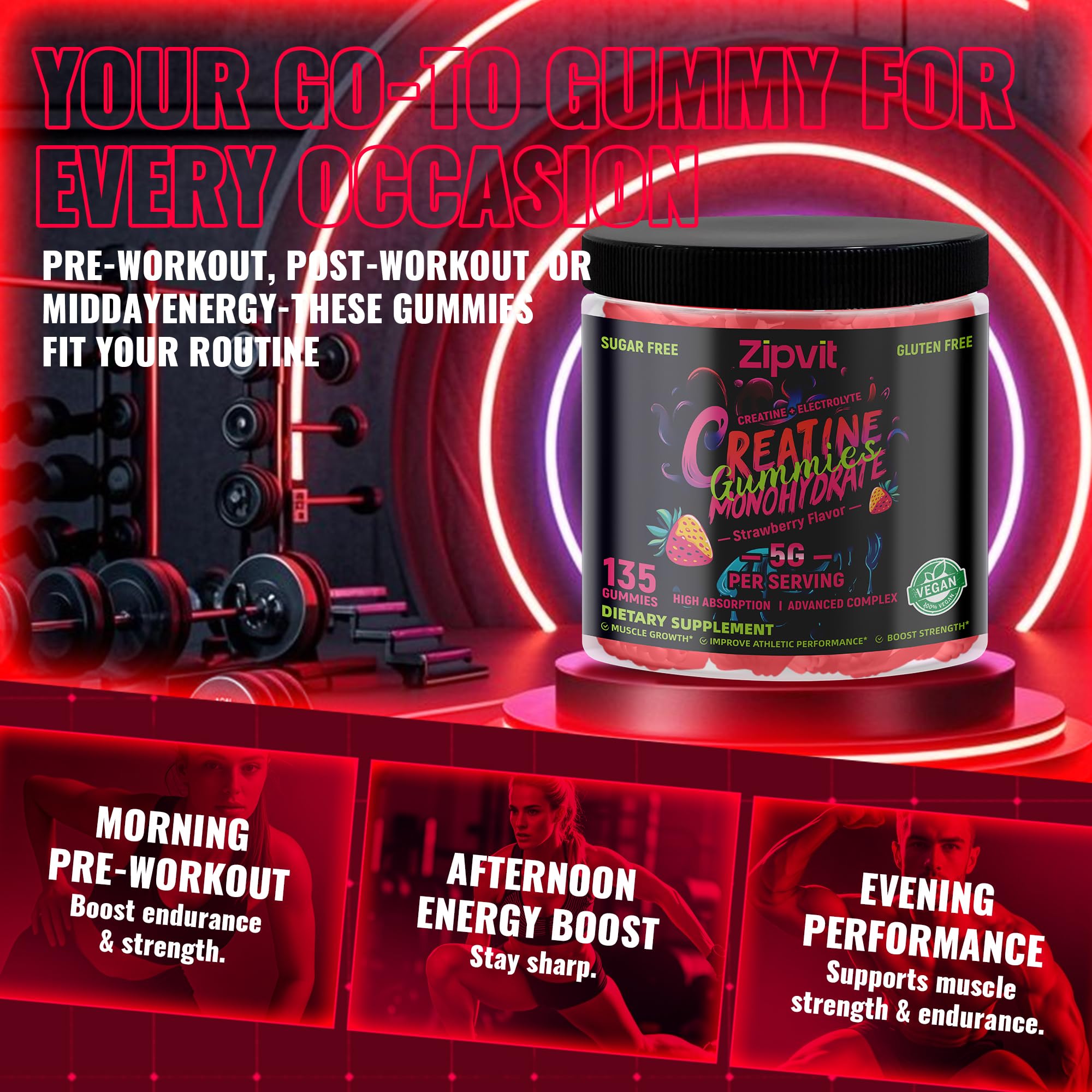 zipvit Creatine Monohydrate Gummies ingredients list