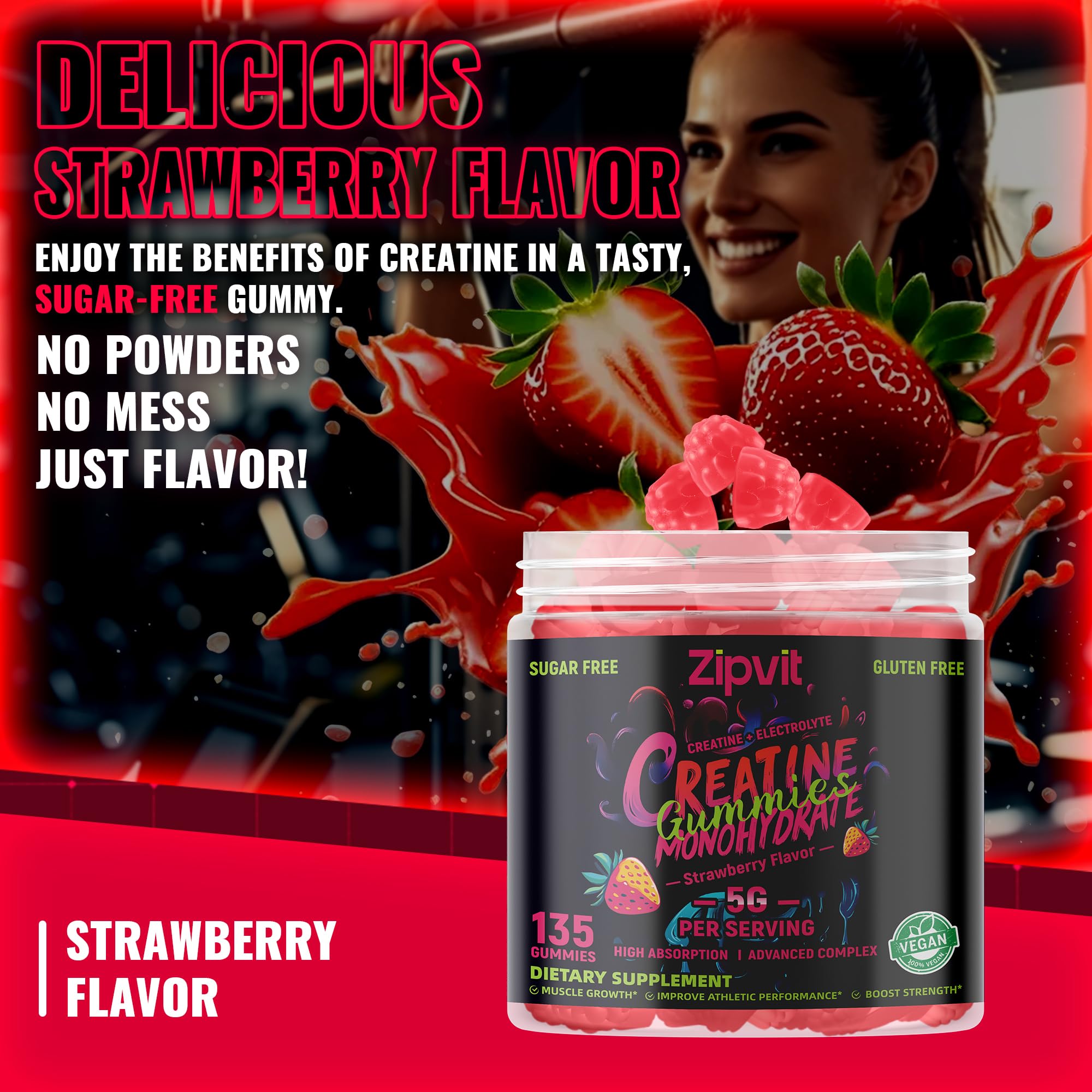 zipvit Creatine Monohydrate Gummies nutritional information