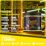 zipvit Creatine Monohydrate Gummies side view showing 135 count