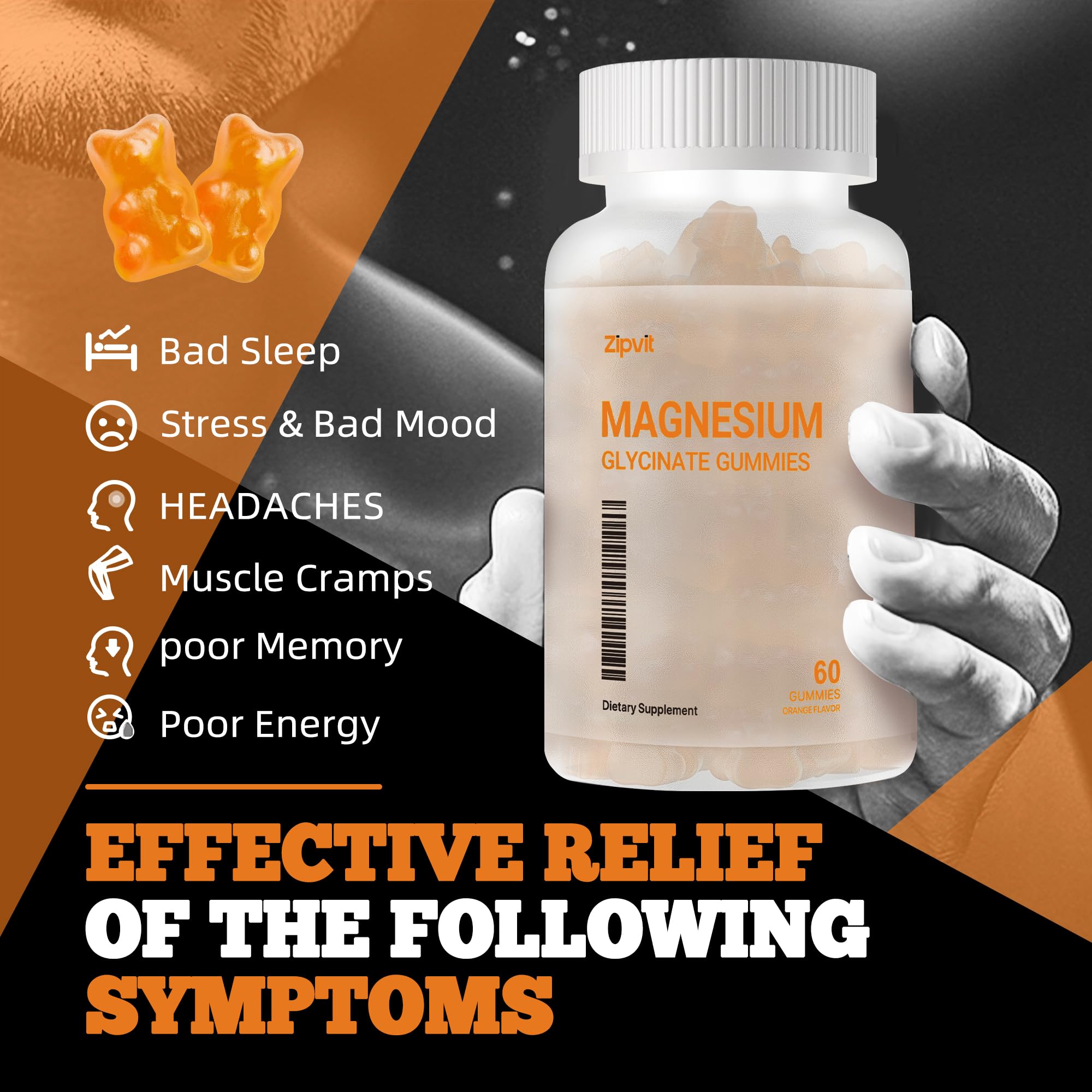zipvit Magnesium Glycinate Gummies 1000mg close-up of gummies