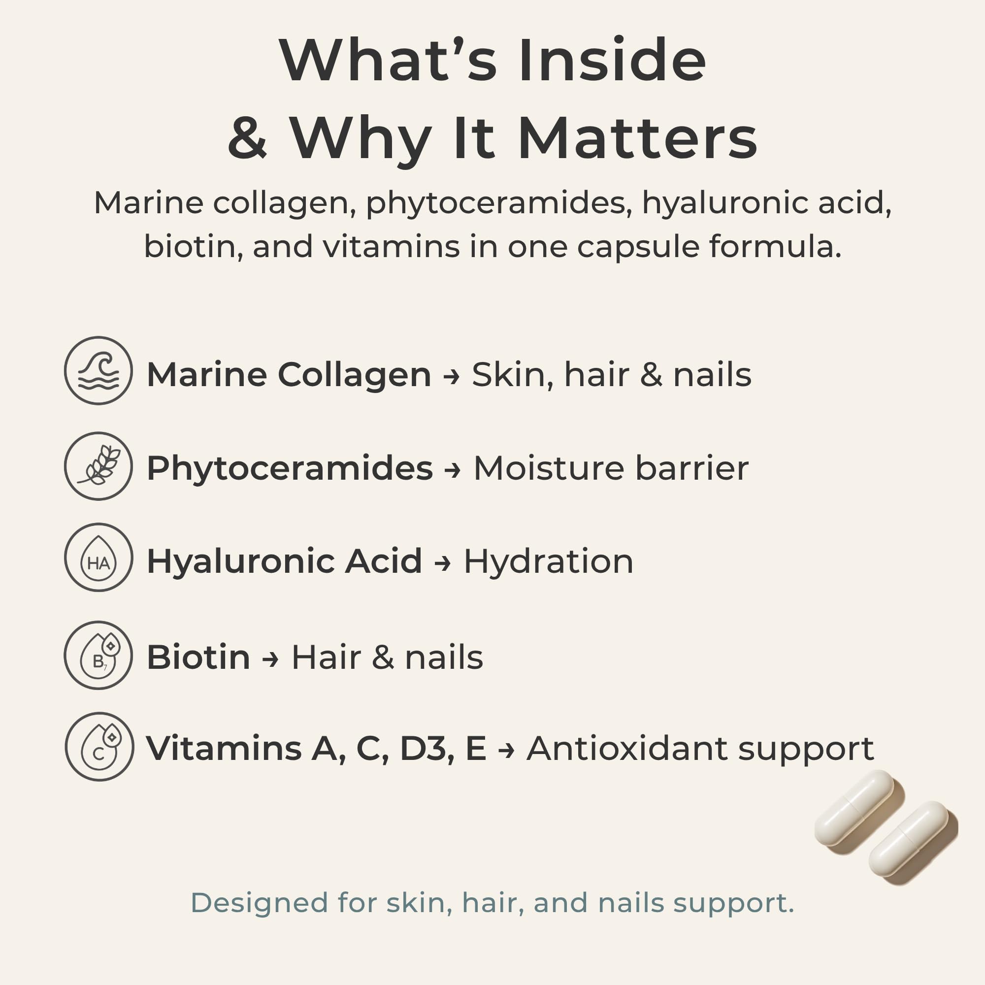 Zivere Marine Collagen Capsules on a wooden table