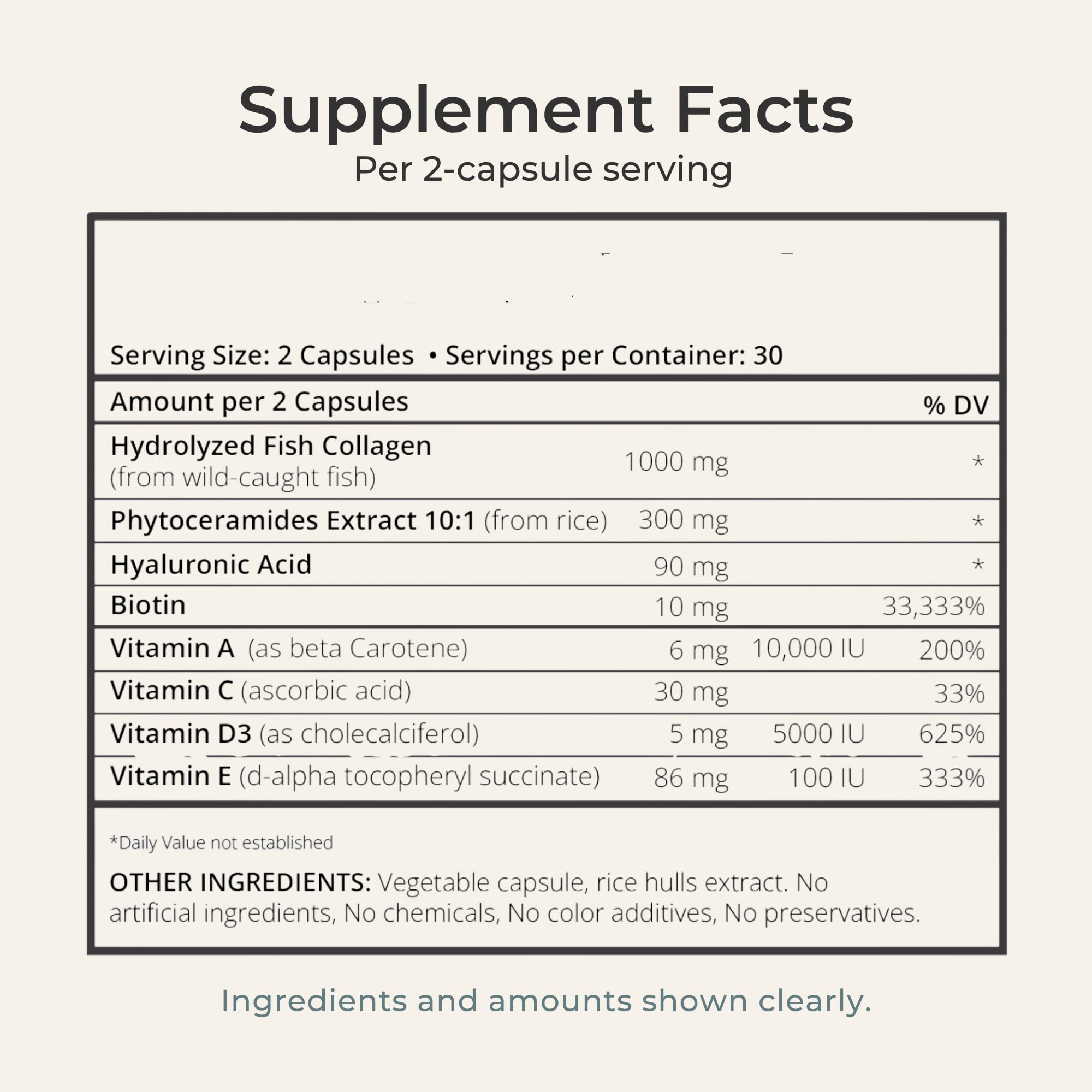 Zivere Marine Collagen Capsules packaging details