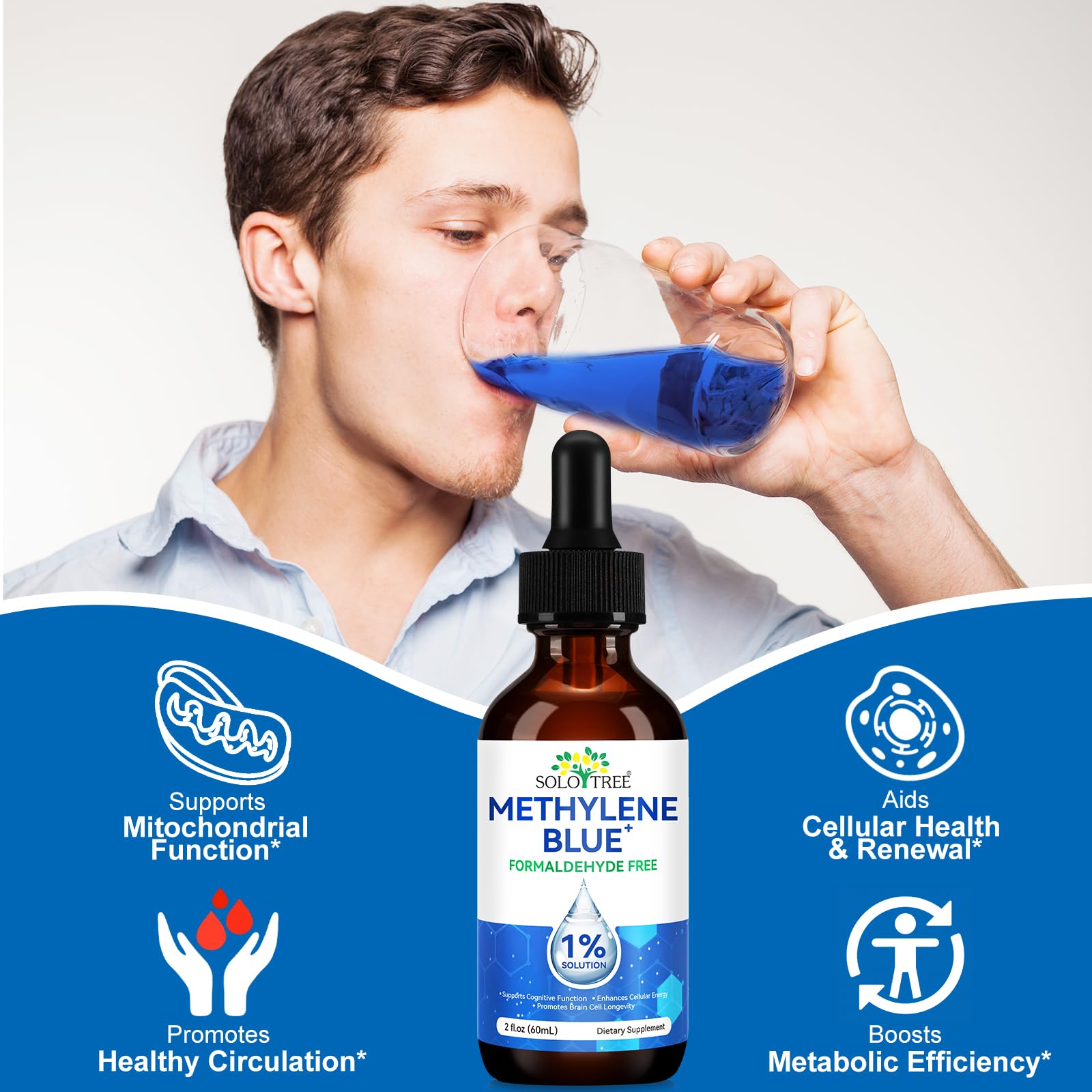 ZIXAOK Methylene Blue Liquid Supplement with stevia detail