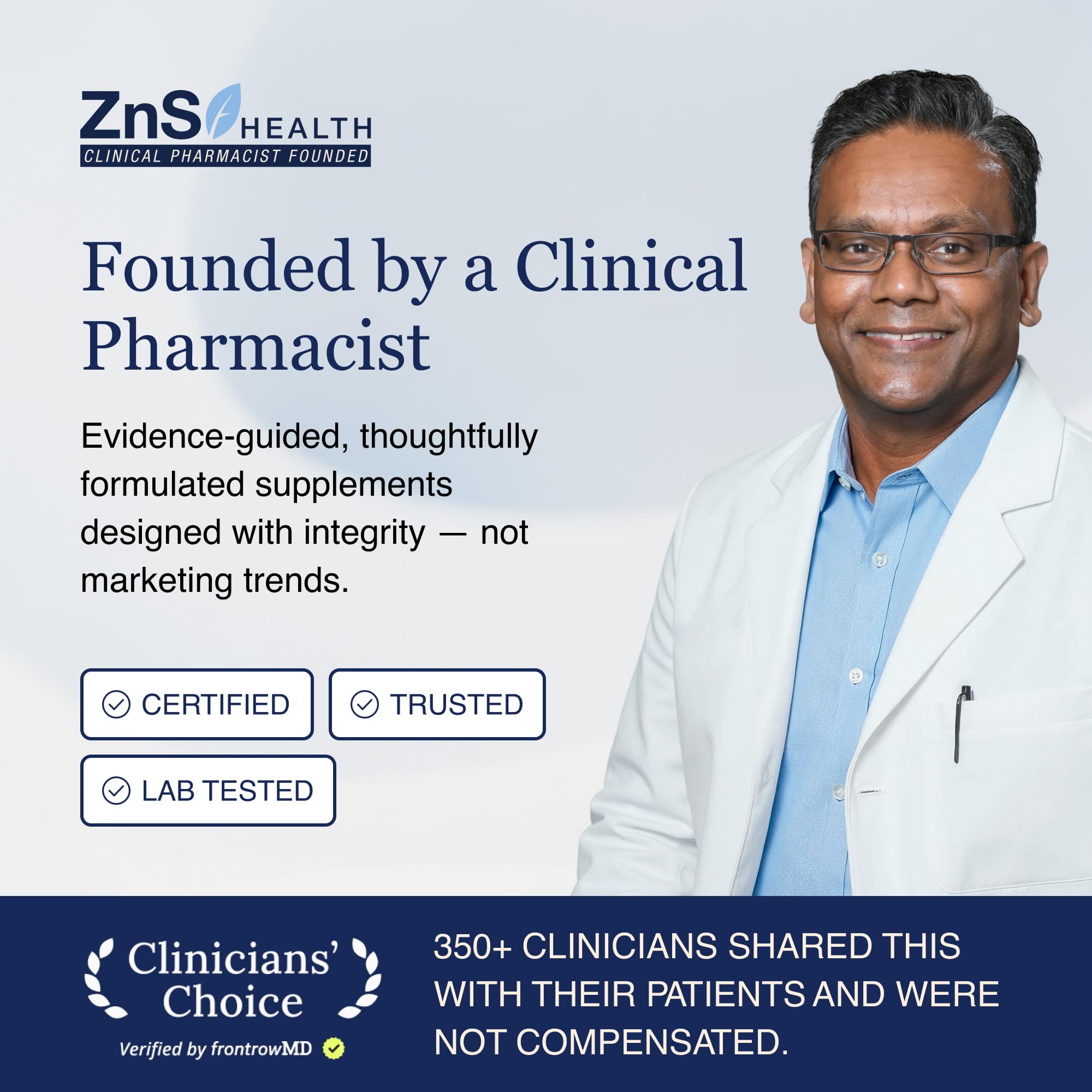 ZnS Health Magnesium Complex displayed with other supplements