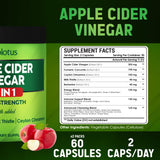 Zolotus Apple Cider Vinegar Capsules side view with ingredients