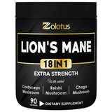 Zolotus Mushroom Supplement 90 Count front view with capsules