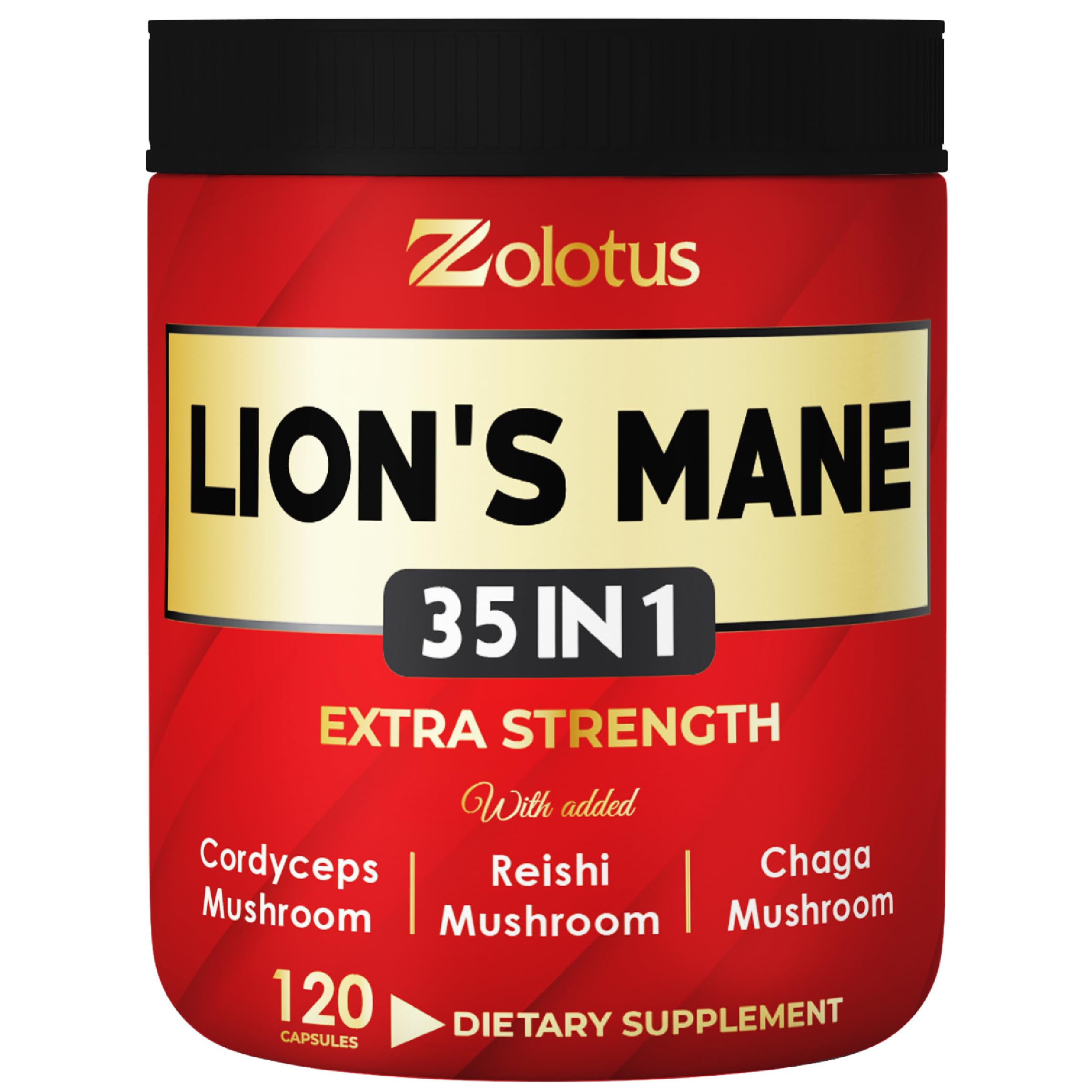 Zolotus Mushroom Supplement bottle front view
