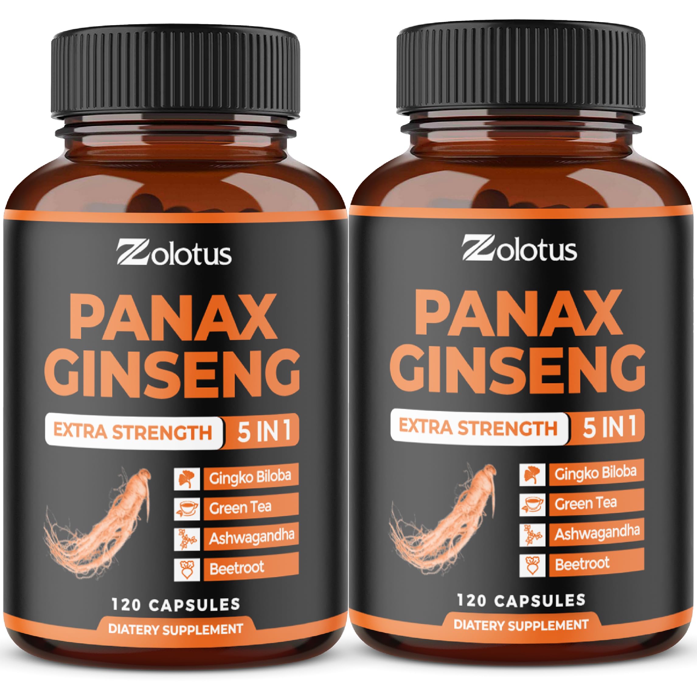 Zolotus Panax Ginseng Supplement bottle front view