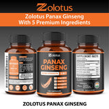 Zolotus Panax Ginseng Supplement capsules in hand