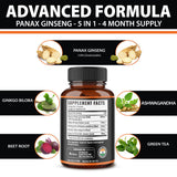 Zolotus Panax Ginseng Supplement capsules on a wooden surface