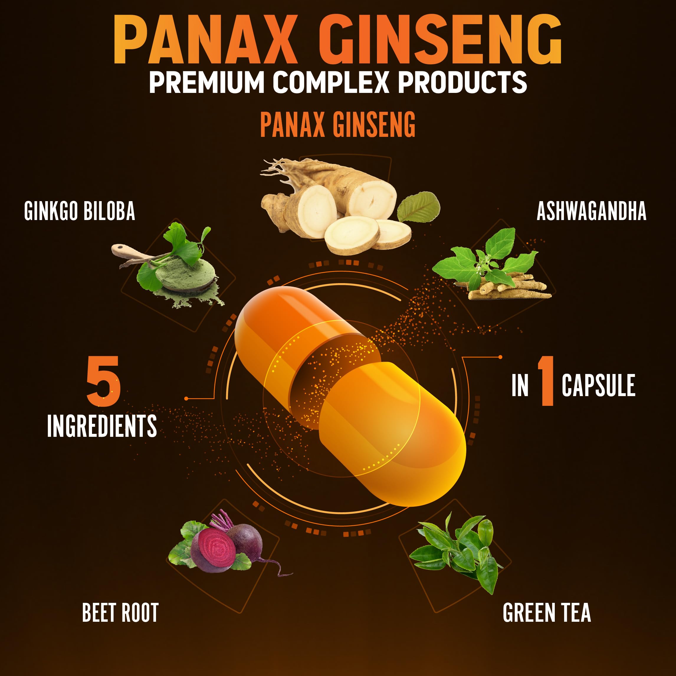 Zolotus Panax Ginseng Supplement ingredients list on packaging