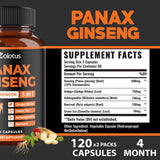 Zolotus Panax Ginseng Supplement side view showing capsule count