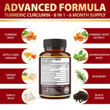 Zolotus Turmeric Curcumin Capsules back view with dosage
