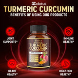 Zolotus Turmeric Curcumin Capsules on a wooden table