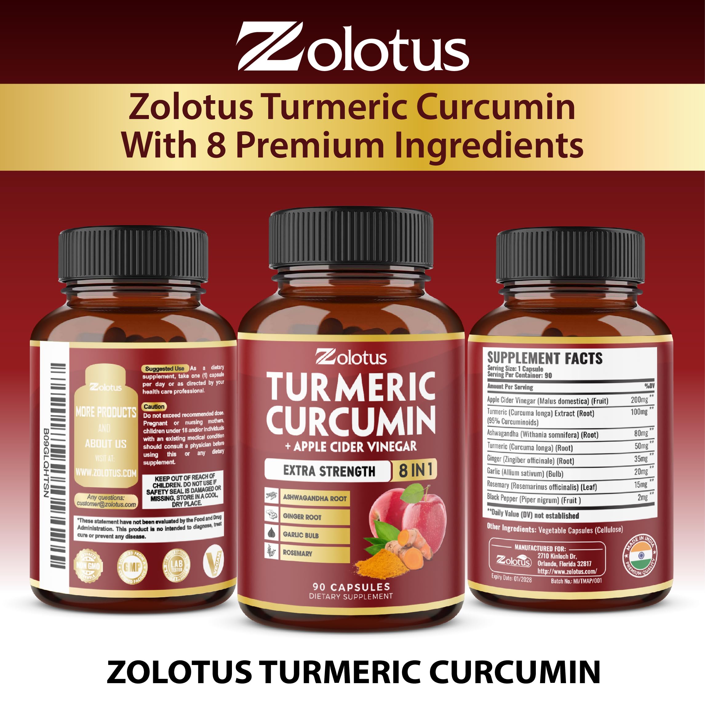 Zolotus Turmeric Curcumin product packaging