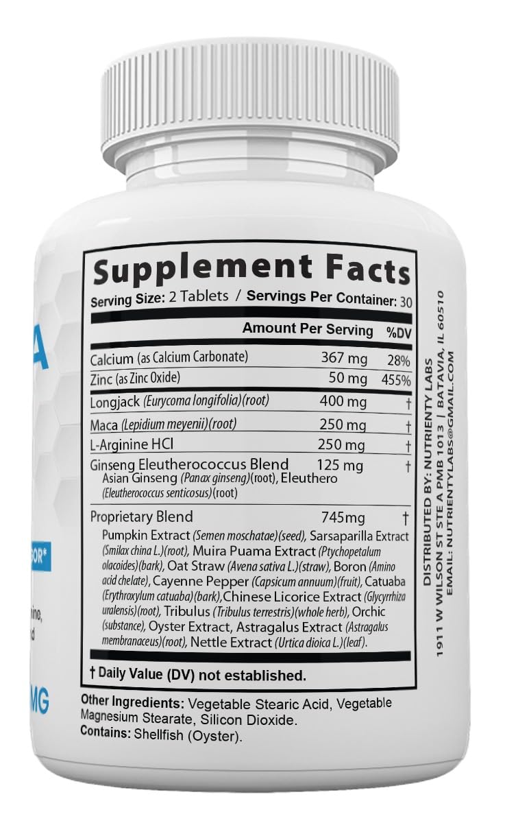 Zonata L-Arginine Supplement side view of packaging