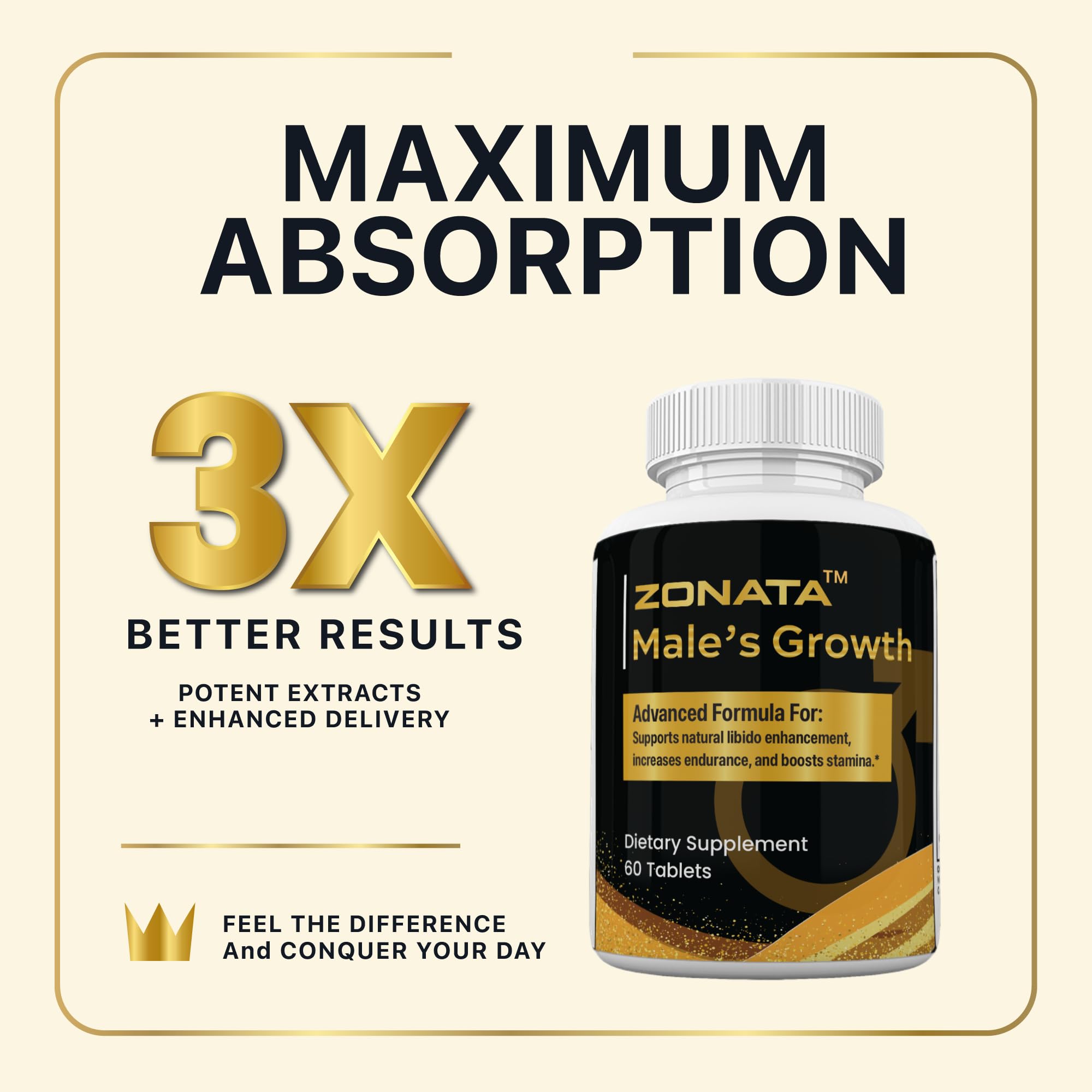 Zonata Male's Strength Supplements 113g side view