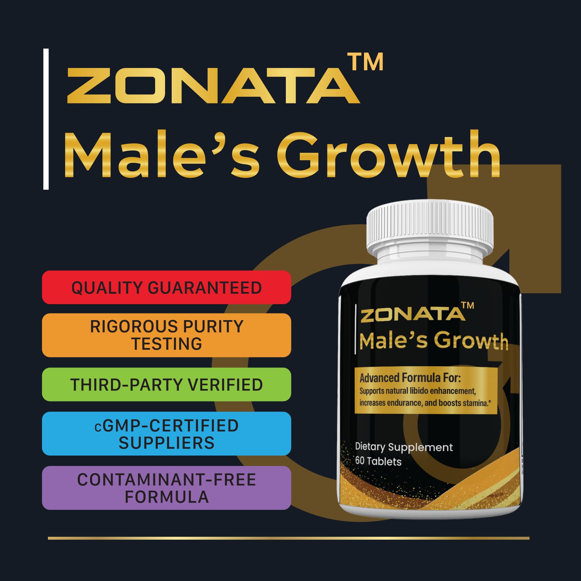 Zonata Male's Strength Supplements packaging