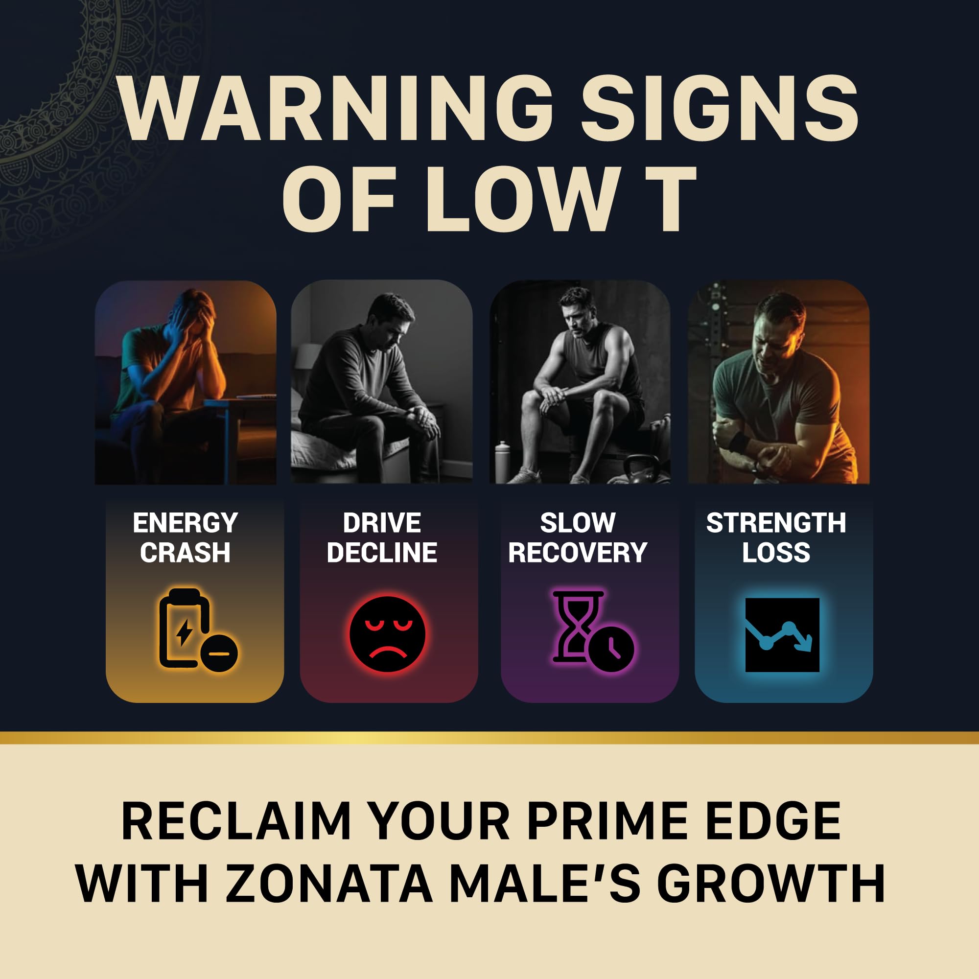 Zonata Male's Strength Supplements with a measuring cup
