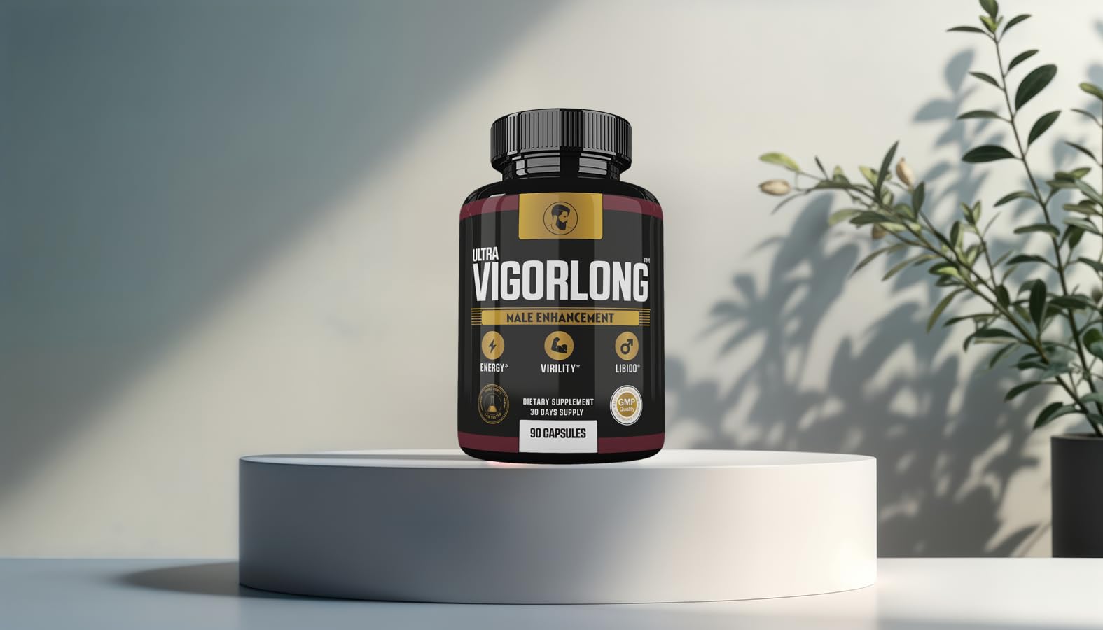 Zonata Ultra Vigorlong Male Supplement side view with label