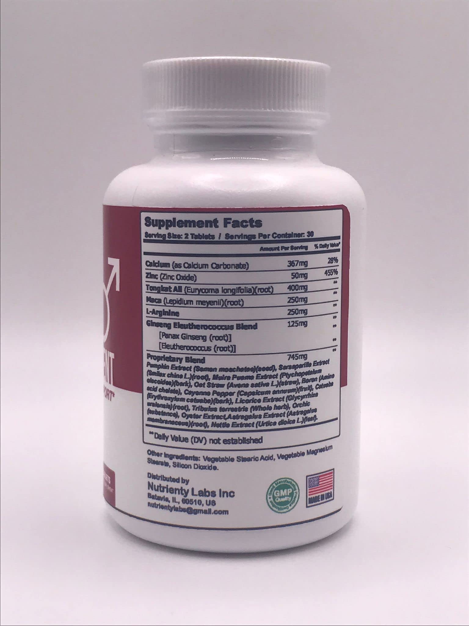 Zonata use Naturals Male support Max Strength 100g packaging details