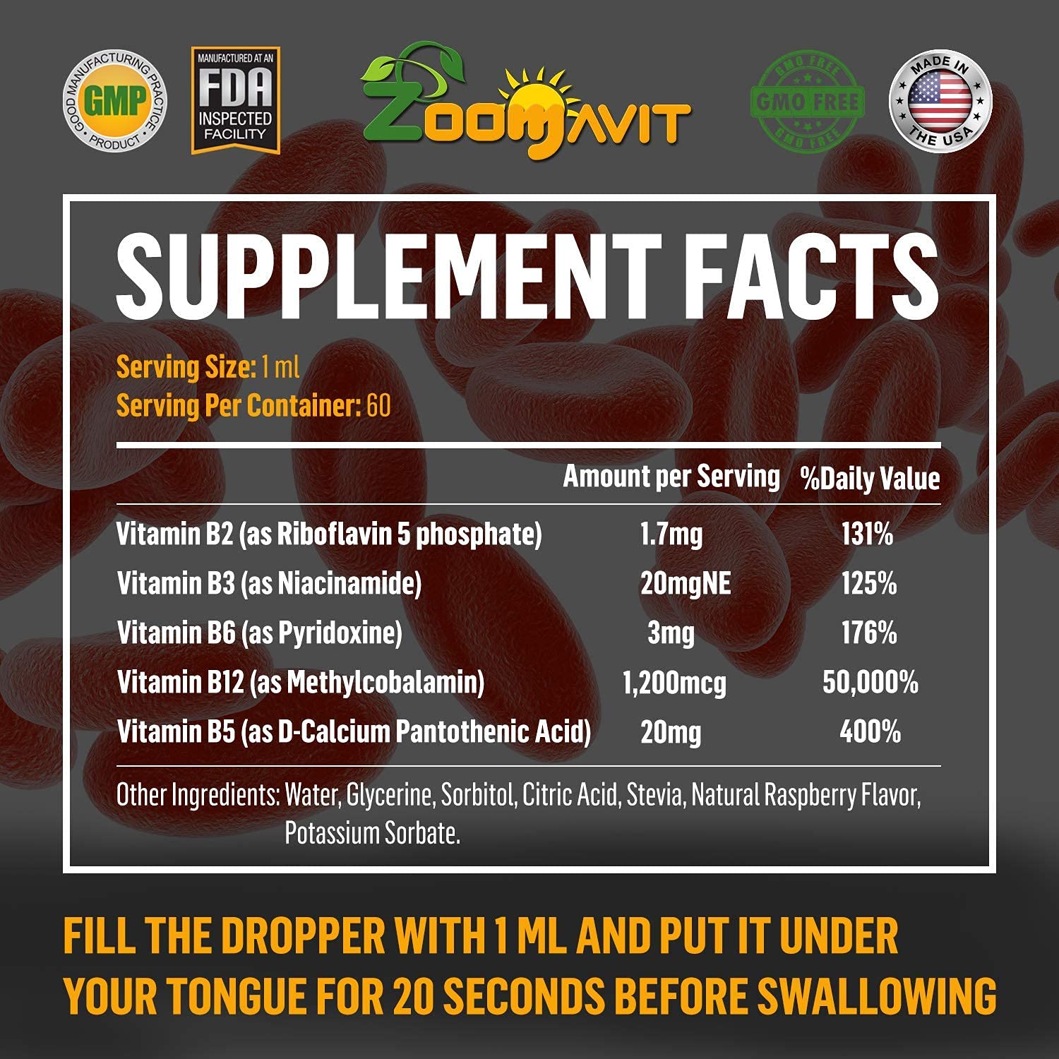 Zoomavit Liquid B12 Vitamin B Complex on a table