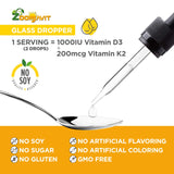 Zoomavit Vegan Vitamin D3 + K2 Drops dosage dropper