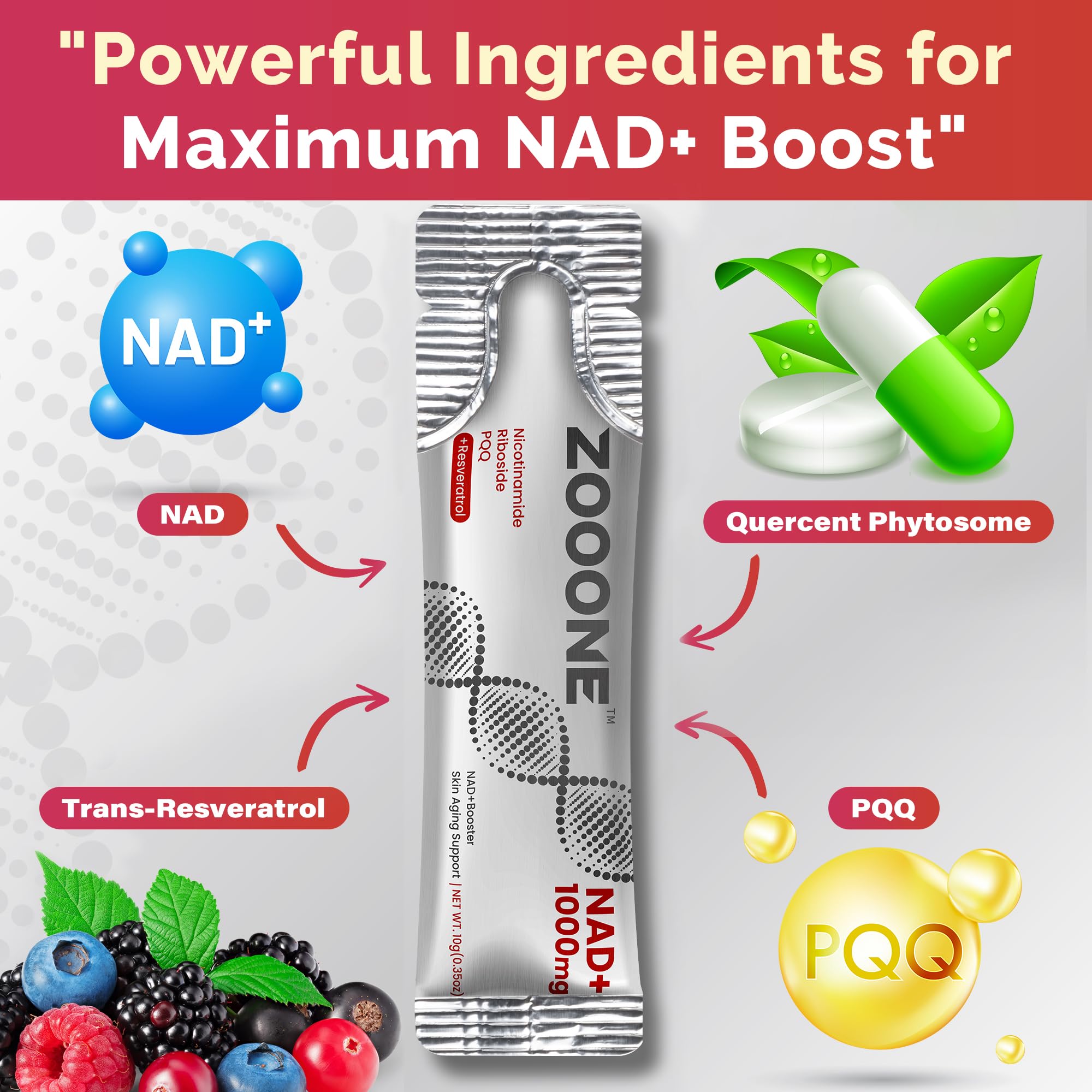 zooone NAD+ Supplement 600mg side view