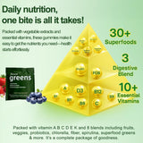Zotreval Daily Greens Gummies lifestyle scene with a glass of water