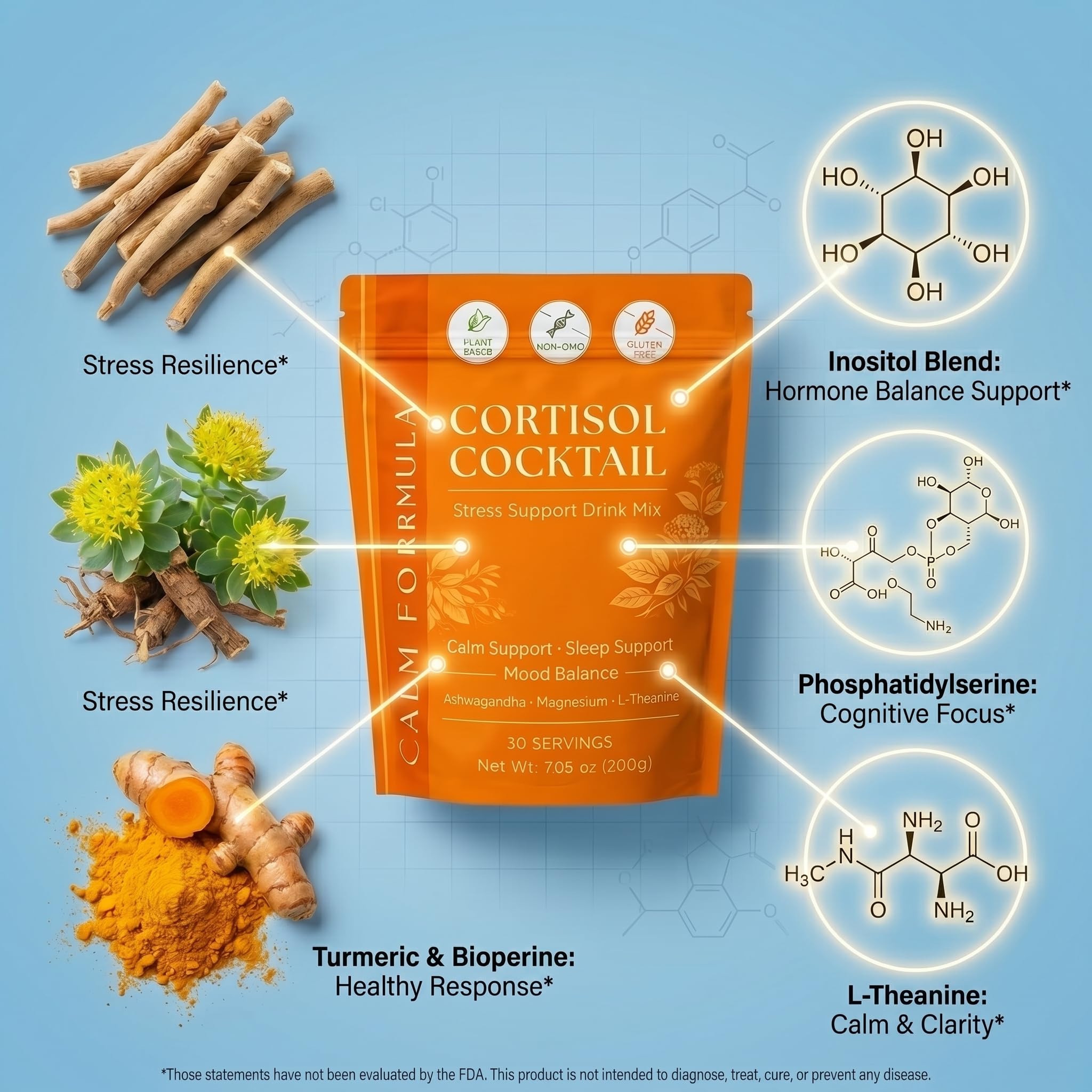 Zotreval Daily Stress Support Powdered Drink Mix lifestyle scene with a calm setting