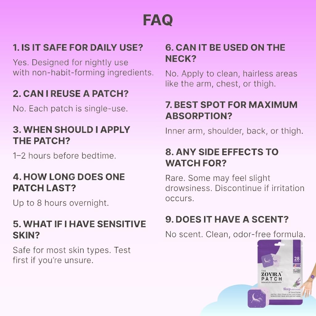 ZOVIRA Lavender Aromatherapy Sleep Patch close-up