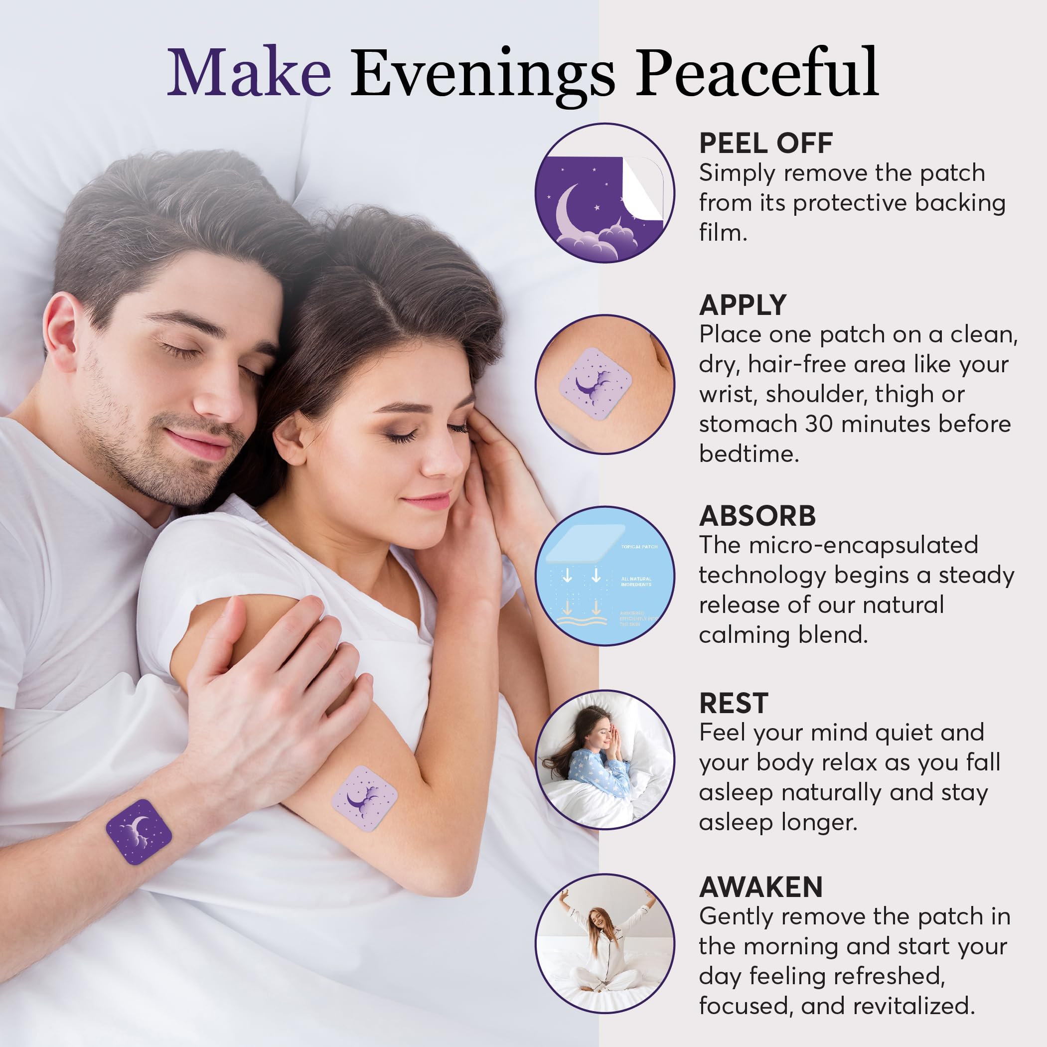 ZOVIRA Lavender Aromatherapy Sleep Patch with ingredients list