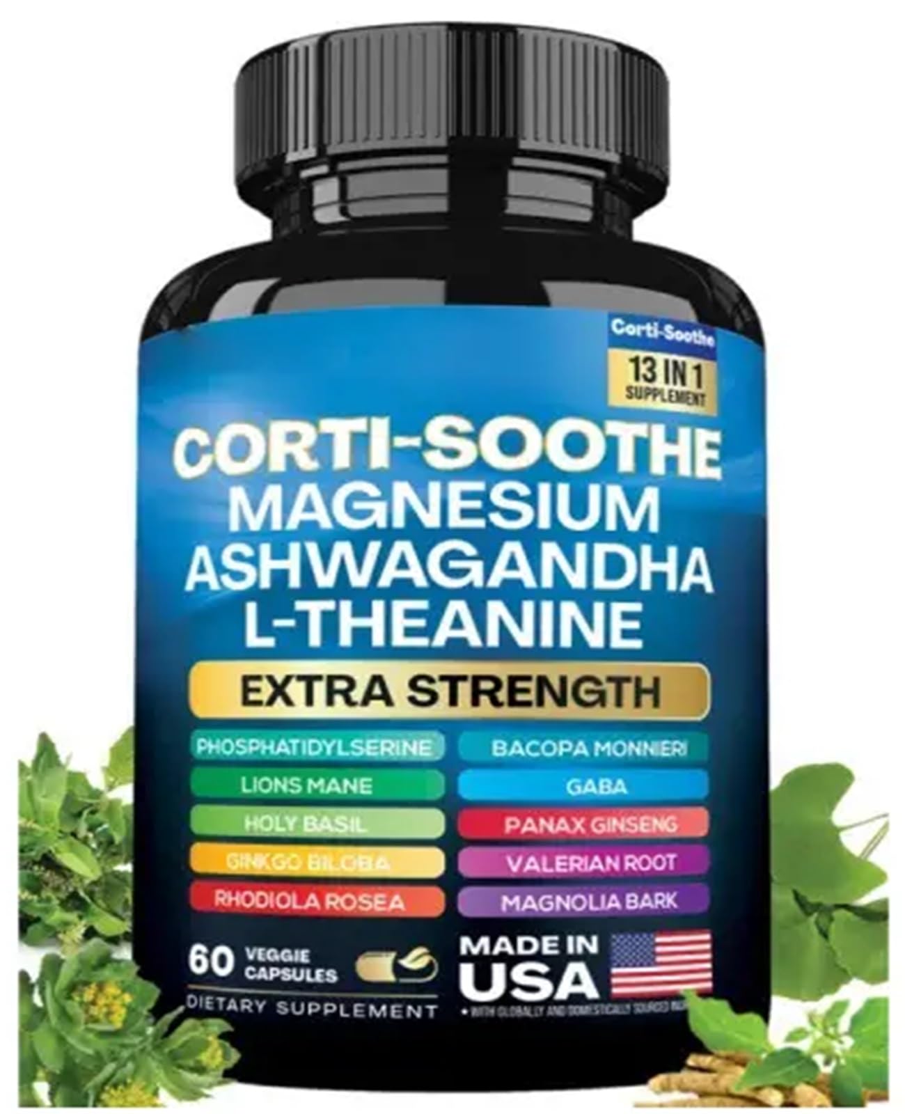 Zoyava Ashwagandha Supplement displayed with herbal ingredients