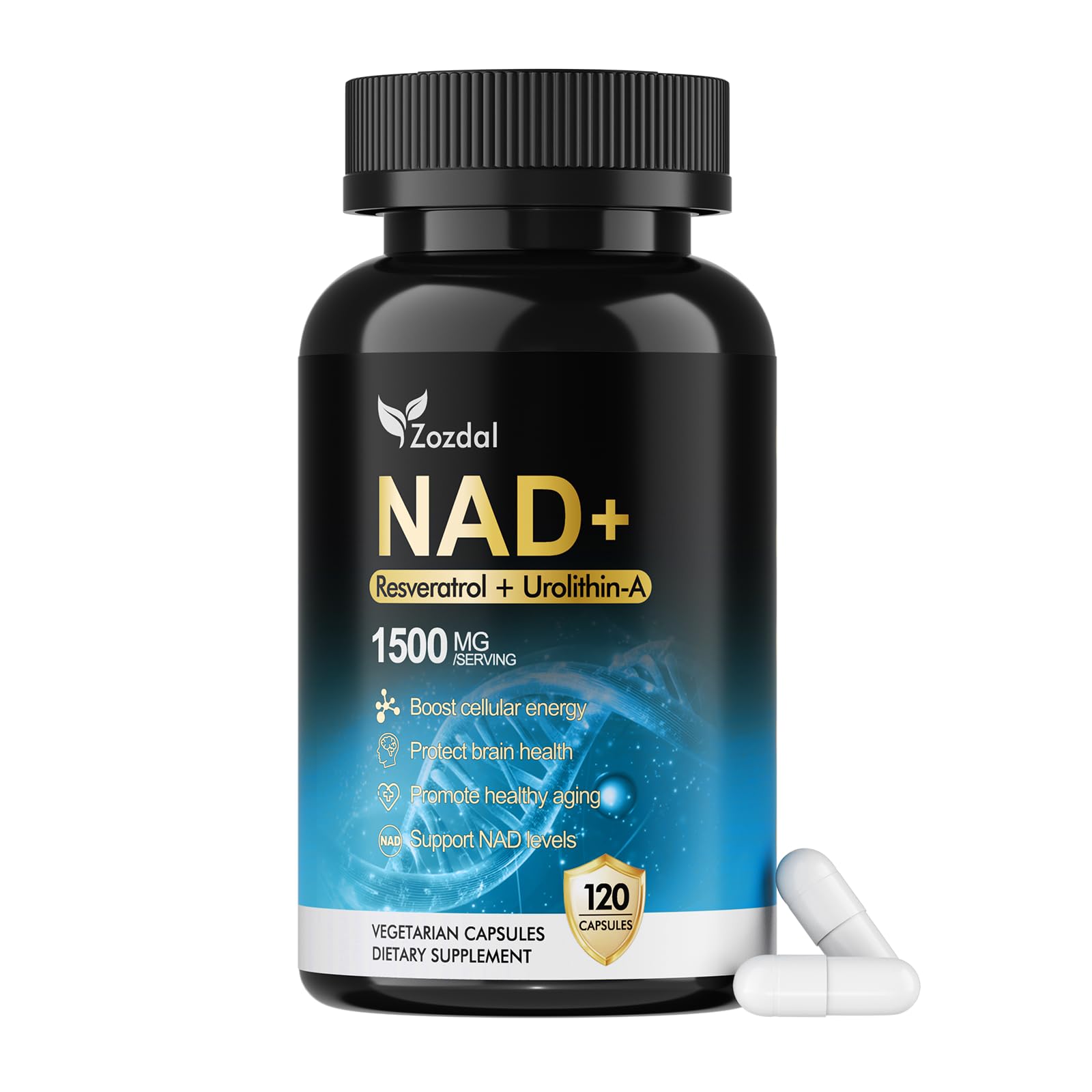 Zozdal NAD Capsules ingredients list on packaging