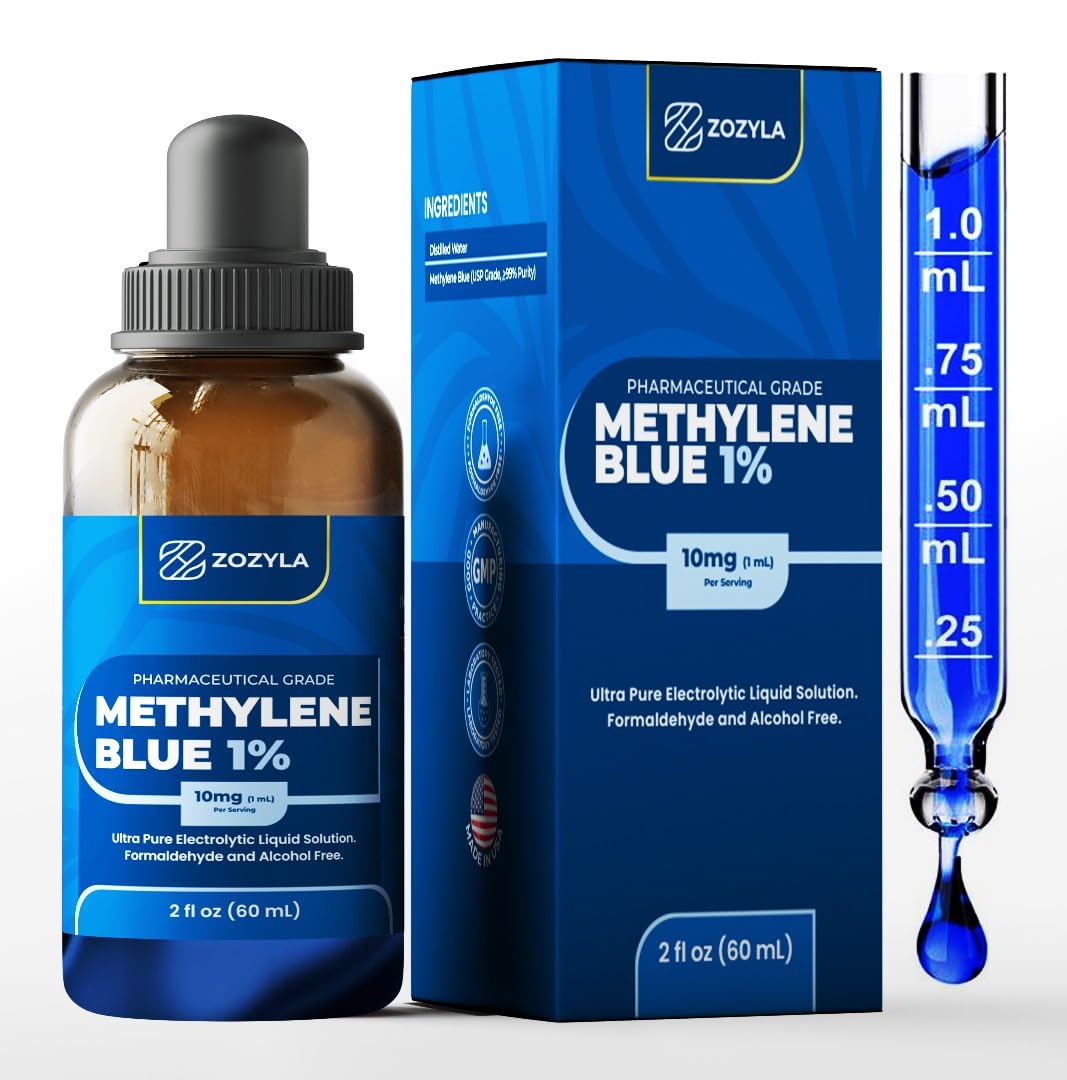 ZOZYLA Methylene Blue Supplement glass bottle front view