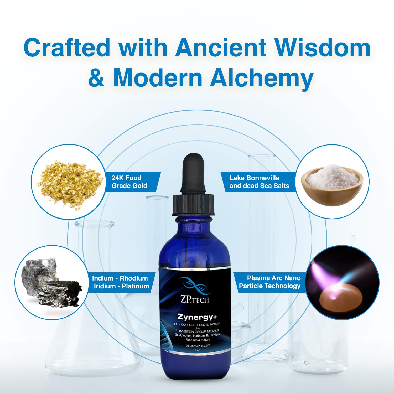 ZP.TECH Colloidal Gold Supplement 24K Monoatomic Gold liquid close-up
