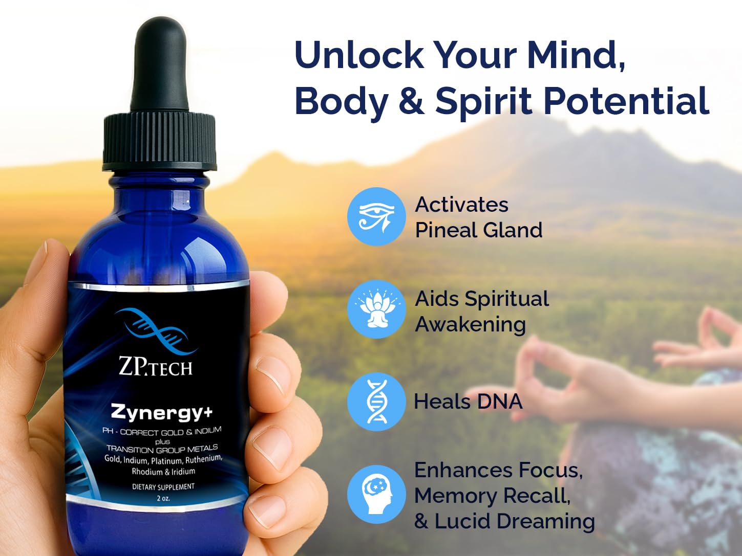 ZP.TECH Colloidal Gold Supplement 24K Monoatomic Gold packaging