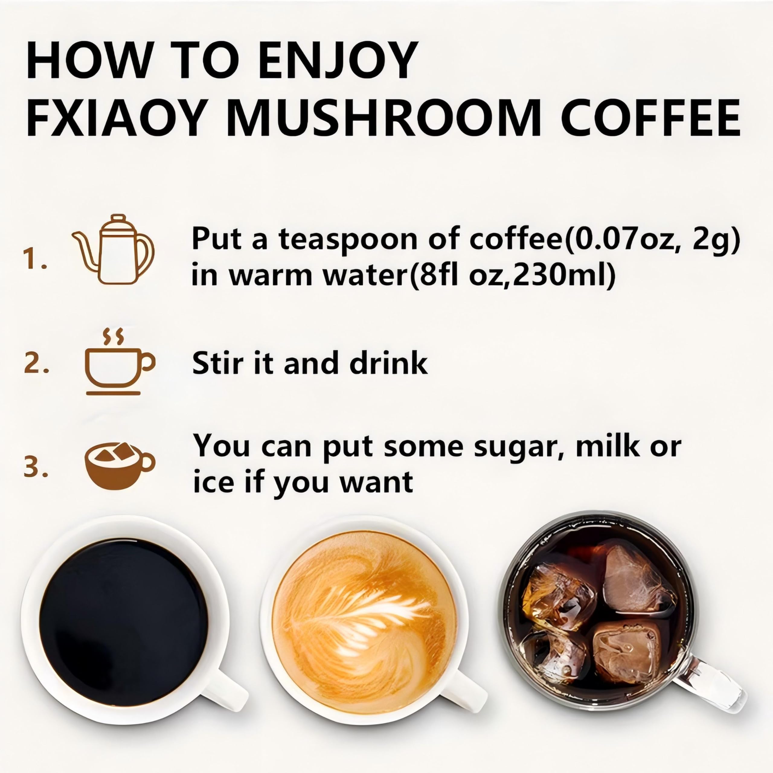 ZREVSB Mushroom Coffee preparation with hot water