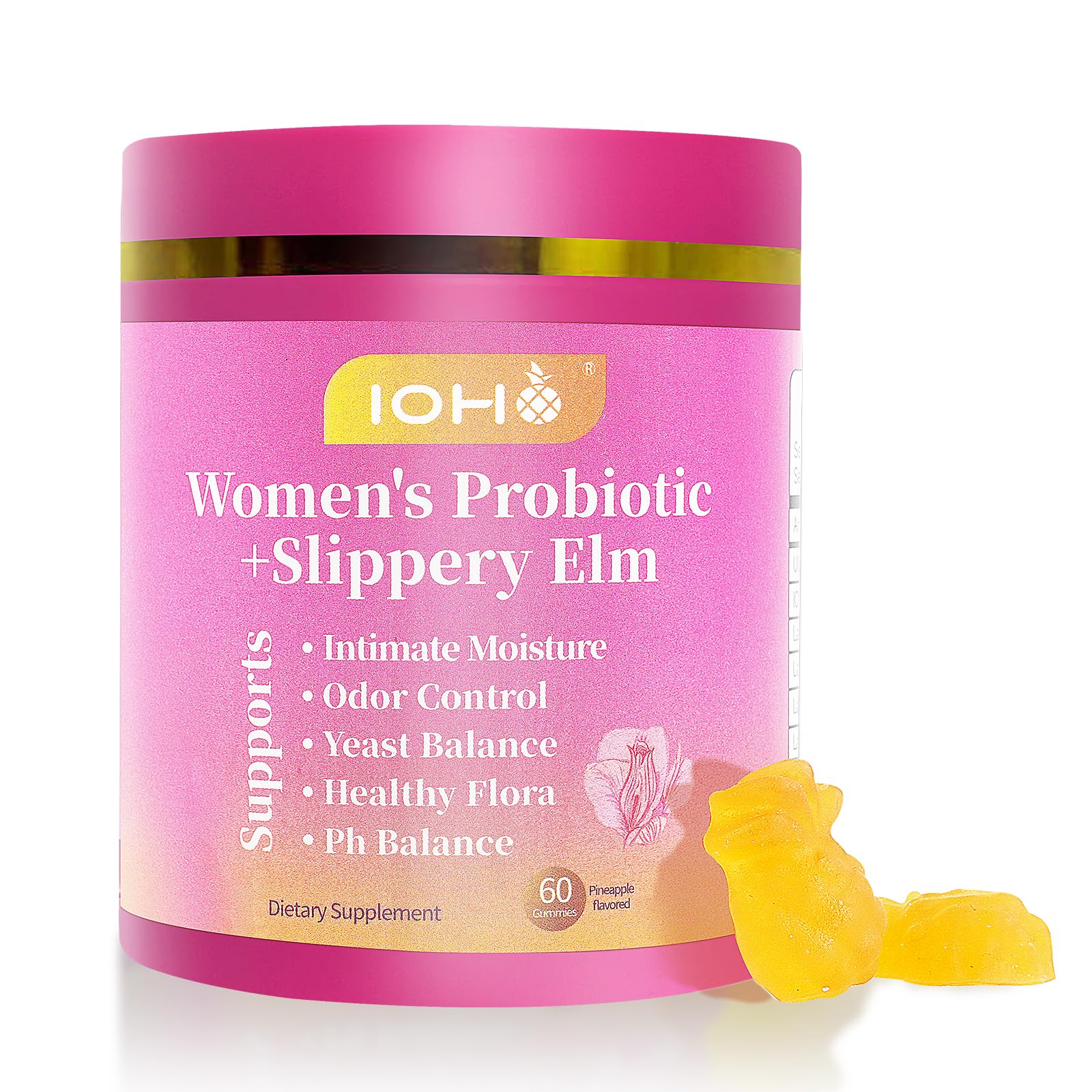 ZREVSB Probiotics Gummies bottle front view with tropical pineapple flavour