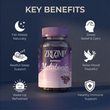 ZRLZJMP Melatonin Gummies bottle with grape flavour