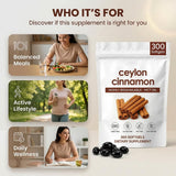 ZRRTXV Ceylon Cinnamon Supplement 100g on a wooden table