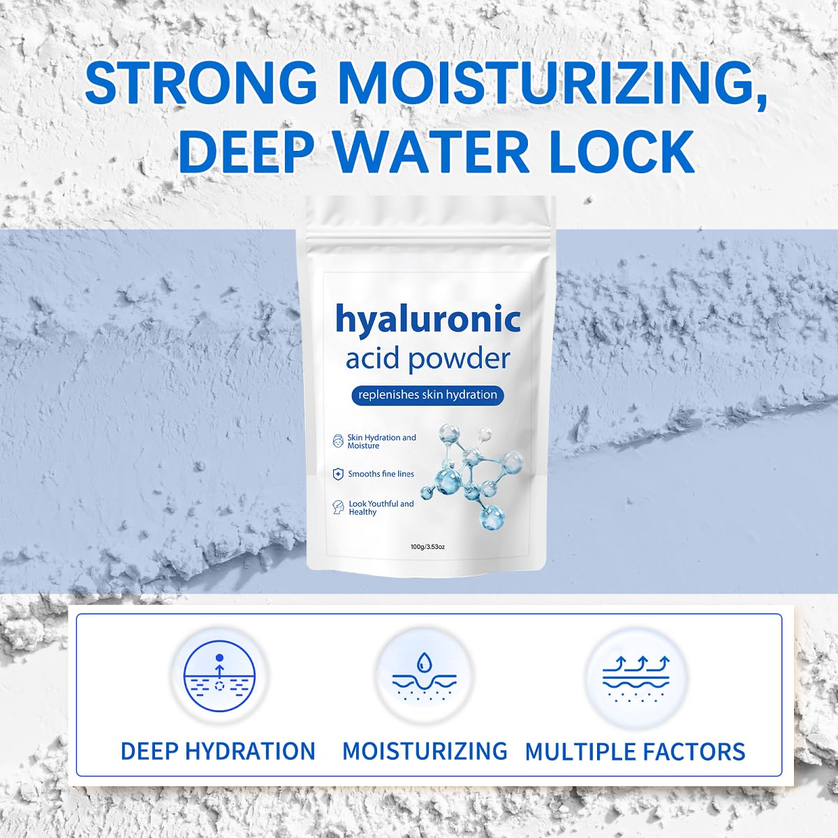 ZTSGU Hyaluronic Acid Powder mixed with skincare products