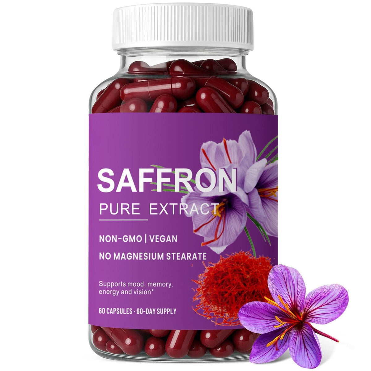 ZuriVitaNex Saffron Capsules 60 count bottle front view