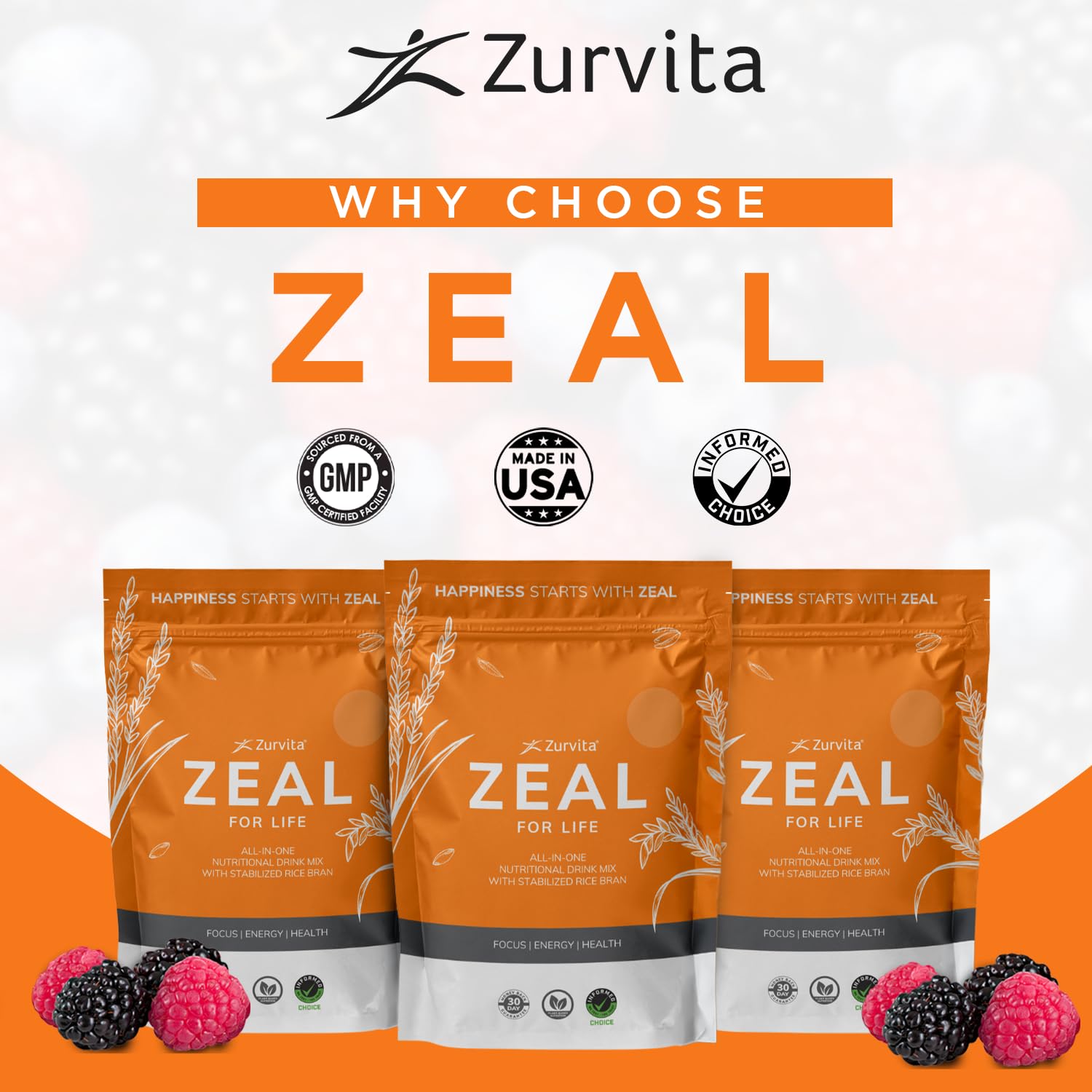 Zurvita Zeal for Life Wellness Wild Berry powder ingredients list