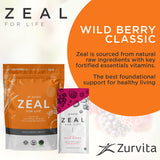 Zurvita Zeal for Life Wellness Wild Berry powder mixed in a glass