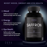 ZuvaLabs Saffron Extract Capsules back view showing ingredients