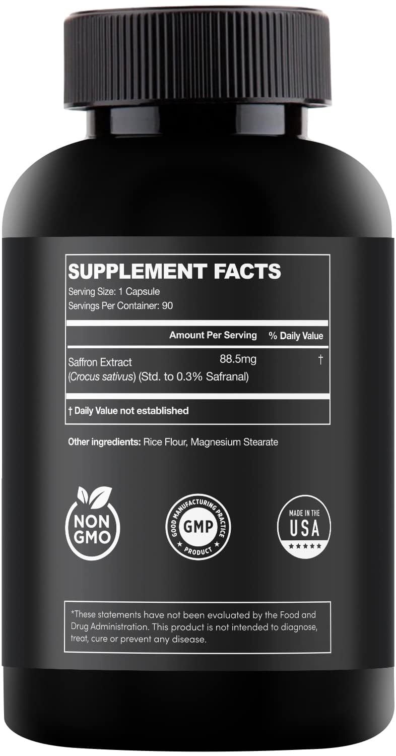 ZuvaLabs Saffron Extract Capsules packaging close-up