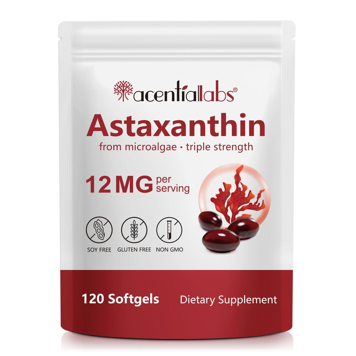 ZUZOKKAHA Astaxanthin 12mg Softgels front view