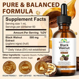 ZUZOKKAHA Black Walnut Liquid Drops 500mg bottle side view